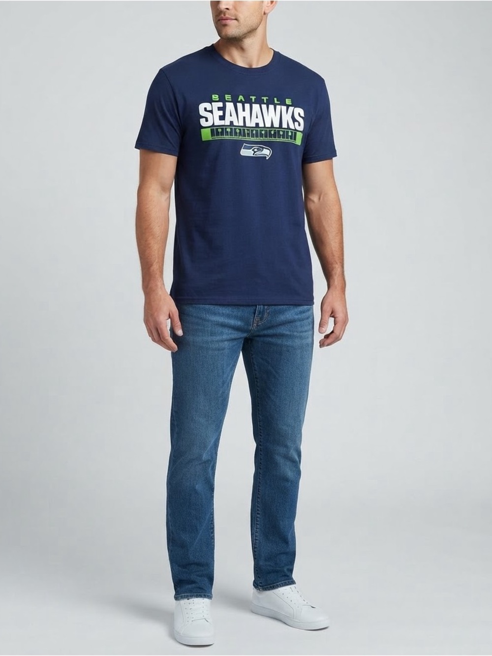 NFL Seattle Seahawks T-Shirt Blue Men's Size XL Football Graphic Tee 100% Cotton